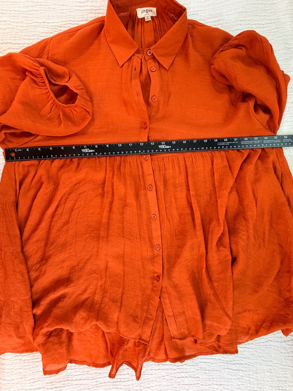 Umgee Rust High-Low Button Front Tunic Top M - Picture 9 of 9
